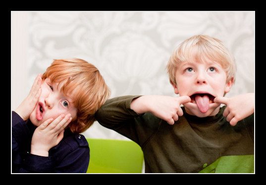 Mat Smith Photography Portrait of two boys pulling silly faces
