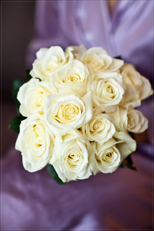 Bridal preparations, roses and a mauve dressing gown, Hurley