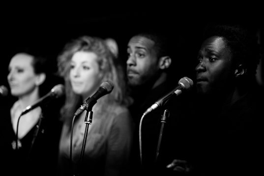 Sector7 rehearsing during soundcheck at the 606 Club, Chelsea