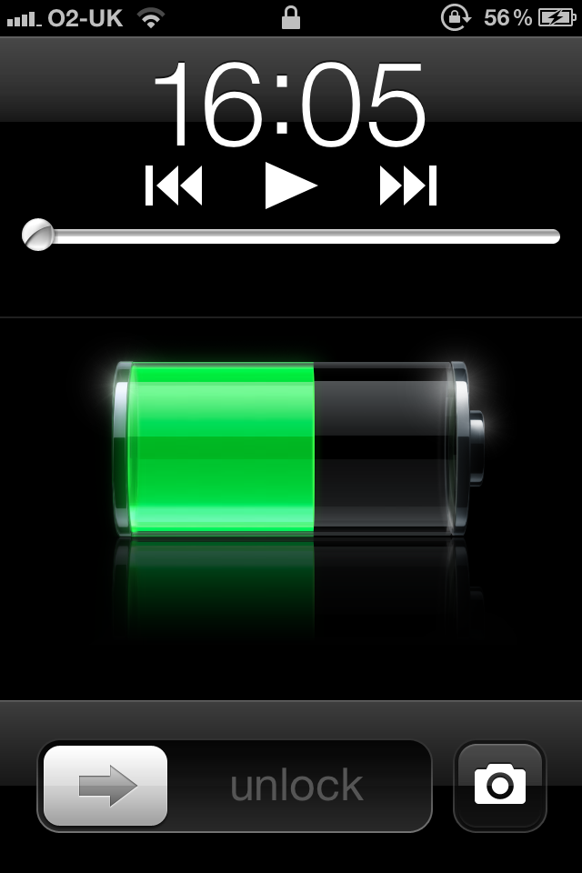 iPhone 4S Lock Screen with Camera Icon