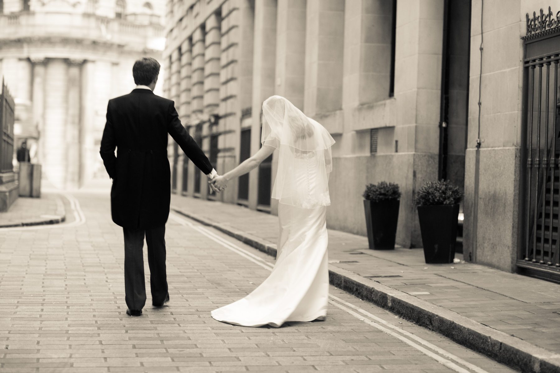 Royal Exchange Wedding Bride Groom Portrait London